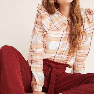 Anthropologie Polly Ruffled Peasant Blouse